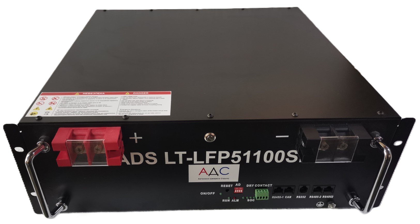 Акумуляторна батарея ADS LT-LFP51100SR LiFePO4 51.2V - 100Ah (5120Wh) (BMS 100A/50A) в стійку 19" метал